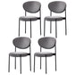 Nordic Flax Leather Dining Chair 33"H Open Back Dining Side Chair with Metal Base Grey Fabric 4 Piece Set Clearhalo ' kitchen&dining_furn' 'Dining Chairs' 'Dining Tables & Seating' 'dining_chair' 'furn' 'furn_dining_chair' 'Furniture' 'furniture_dining_chair' 'Kitchen & Dining Furniture' 'kitchen' 3598123