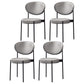 Nordic Flax Leather Dining Chair 33"H Open Back Dining Side Chair with Metal Base Grey Leather 4 Piece Set Clearhalo ' kitchen&dining_furn' 'Dining Chairs' 'Dining Tables & Seating' 'dining_chair' 'furn' 'furn_dining_chair' 'Furniture' 'furniture_dining_chair' 'Kitchen & Dining Furniture' 'kitchen' 3598126