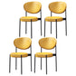 Nordic Flax Leather Dining Chair 33"H Open Back Dining Side Chair with Metal Base Yellow Leather 4 Piece Set Clearhalo ' kitchen&dining_furn' 'Dining Chairs' 'Dining Tables & Seating' 'dining_chair' 'furn' 'furn_dining_chair' 'Furniture' 'furniture_dining_chair' 'Kitchen & Dining Furniture' 'kitchen' 3598138