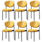Nordic Flax Leather Dining Chair 33"H Open Back Dining Side Chair with Metal Base Yellow Leather 6 Piece Set Clearhalo ' kitchen&dining_furn' 'Dining Chairs' 'Dining Tables & Seating' 'dining_chair' 'furn' 'furn_dining_chair' 'Furniture' 'furniture_dining_chair' 'Kitchen & Dining Furniture' 'kitchen' 3598139