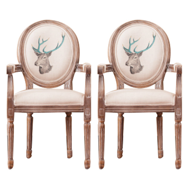 Country Style Dining Arm Chair King Louis Back Side Chair with Wood Legs for Home Use White 2 Piece Set Clearhalo ' kitchen&dining_furn' 'Dining Chairs' 'Dining Tables & Seating' 'dining_chair' 'furn' 'furn_dining_chair' 'Furniture' 'furniture_dining_chair' 'Kitchen & Dining Furniture' 'kitchen' 3598144