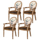 Country Style Dining Arm Chair King Louis Back Side Chair with Wood Legs for Home Use Brown 4 Piece Set Clearhalo ' kitchen&dining_furn' 'Dining Chairs' 'Dining Tables & Seating' 'dining_chair' 'furn' 'furn_dining_chair' 'Furniture' 'furniture_dining_chair' 'Kitchen & Dining Furniture' 'kitchen' 3598149