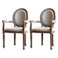 Country Style Dining Arm Chair King Louis Back Side Chair with Wood Legs for Home Use Off-White 2 Piece Set Clearhalo ' kitchen&dining_furn' 'Dining Chairs' 'Dining Tables & Seating' 'dining_chair' 'furn' 'furn_dining_chair' 'Furniture' 'furniture_dining_chair' 'Kitchen & Dining Furniture' 'kitchen' 3598155