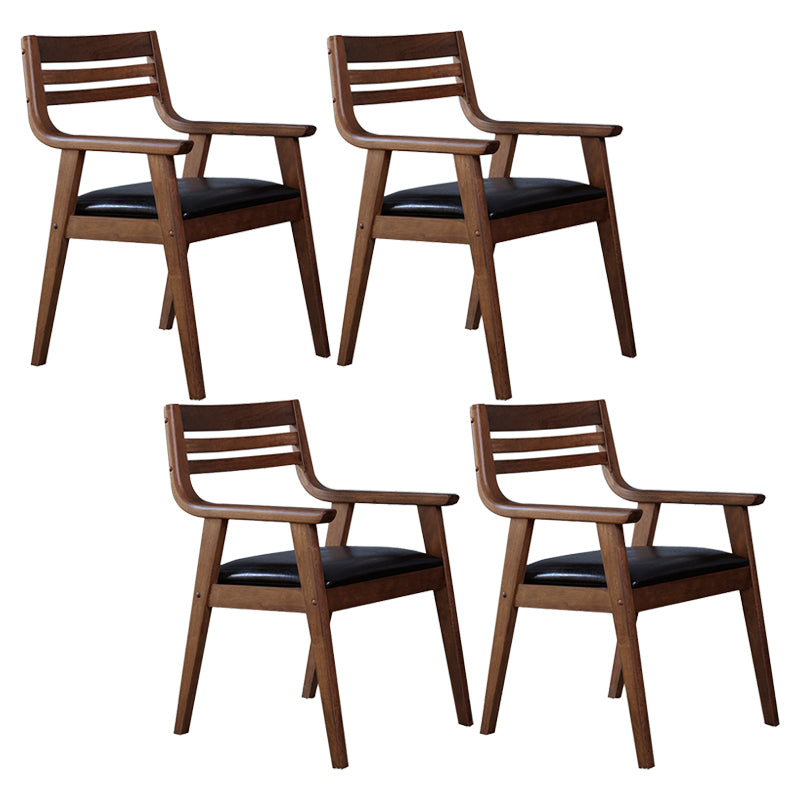 Traditional Solid Wood Dining Room Chair Ladder Back Side Chair for Home Use Dark Coffee 4 Piece Set Clearhalo ' kitchen&dining_furn' 'Dining Chairs' 'Dining Tables & Seating' 'dining_chair' 'furn' 'furn_dining_chair' 'Furniture' 'furniture_dining_chair' 'Kitchen & Dining Furniture' 'kitchen' 3598165