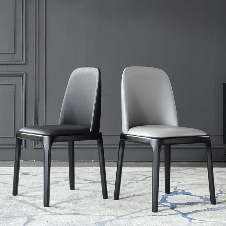 Faux Leather Industrial Dining Room Chair Matte Finish Solid Back Dining Chair Clearhalo ' kitchen&dining_furn' 'Dining Chairs' 'Dining Tables & Seating' 'dining_chair' 'furn' 'furn_dining_chair' 'Furniture' 'furniture_dining_chair' 'Kitchen & Dining Furniture' 'kitchen' 3598176