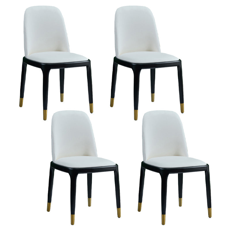Faux Leather Industrial Dining Room Chair Matte Finish Solid Back Dining Chair Ivory 4 Piece Set Black Clearhalo ' kitchen&dining_furn' 'Dining Chairs' 'Dining Tables & Seating' 'dining_chair' 'furn' 'furn_dining_chair' 'Furniture' 'furniture_dining_chair' 'Kitchen & Dining Furniture' 'kitchen' 3598179