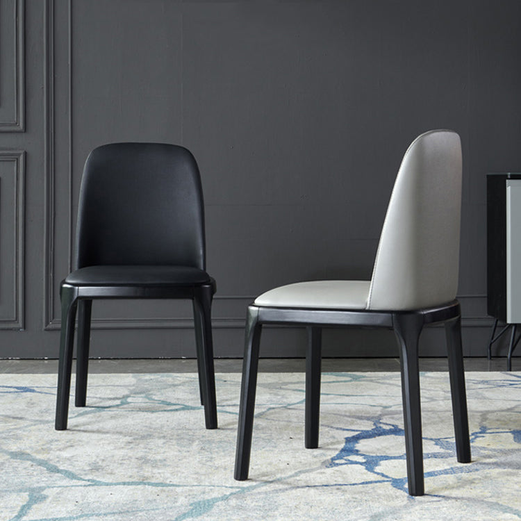 Faux Leather Industrial Dining Room Chair Matte Finish Solid Back Dining Chair Clearhalo ' kitchen&dining_furn' 'Dining Chairs' 'Dining Tables & Seating' 'dining_chair' 'furn' 'furn_dining_chair' 'Furniture' 'furniture_dining_chair' 'Kitchen & Dining Furniture' 'kitchen' 3598181