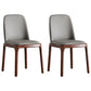 Faux Leather Industrial Dining Room Chair Matte Finish Solid Back Dining Chair Grey 2 Piece Set Walnut Clearhalo ' kitchen&dining_furn' 'Dining Chairs' 'Dining Tables & Seating' 'dining_chair' 'furn' 'furn_dining_chair' 'Furniture' 'furniture_dining_chair' 'Kitchen & Dining Furniture' 'kitchen' 3598182