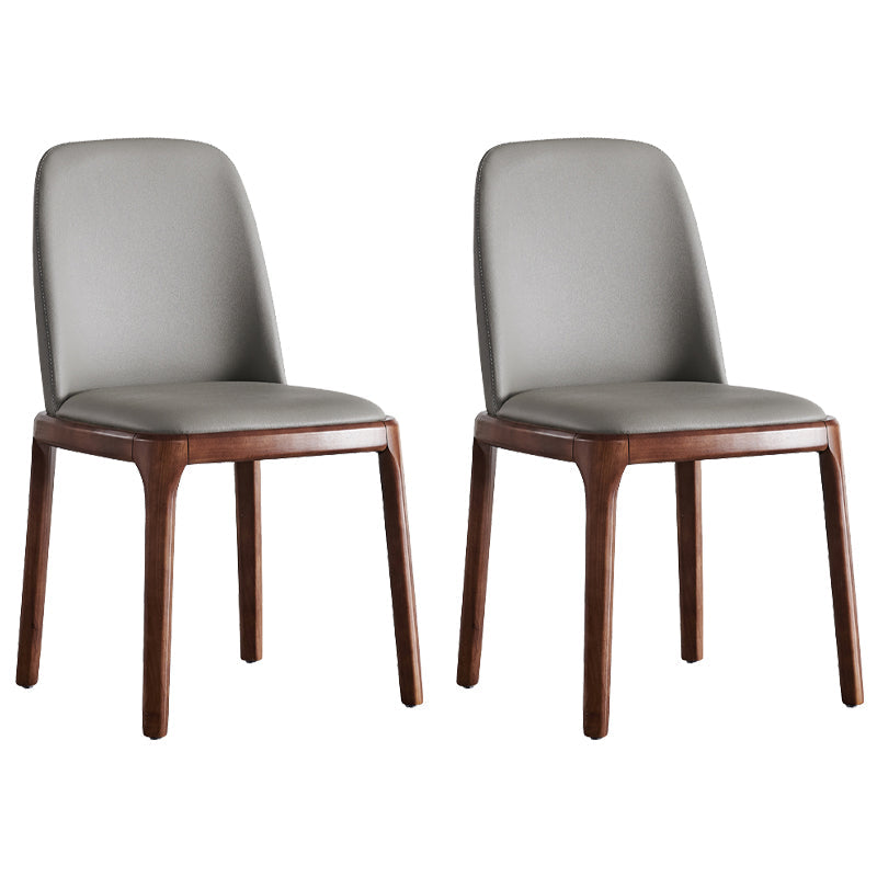 Faux Leather Industrial Dining Room Chair Matte Finish Solid Back Dining Chair Grey 2 Piece Set Walnut Clearhalo ' kitchen&dining_furn' 'Dining Chairs' 'Dining Tables & Seating' 'dining_chair' 'furn' 'furn_dining_chair' 'Furniture' 'furniture_dining_chair' 'Kitchen & Dining Furniture' 'kitchen' 3598182