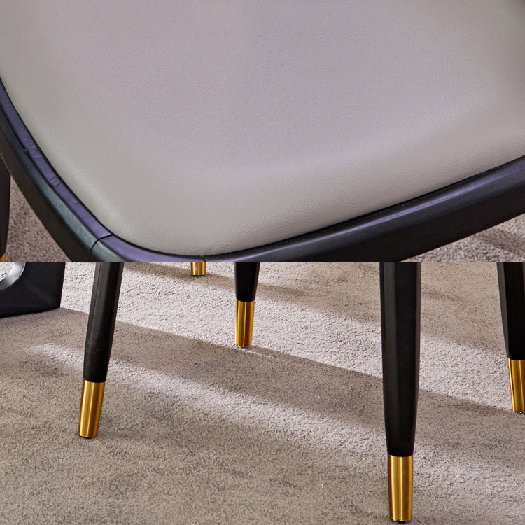 Faux Leather Industrial Dining Room Chair Matte Finish Solid Back Dining Chair Clearhalo ' kitchen&dining_furn' 'Dining Chairs' 'Dining Tables & Seating' 'dining_chair' 'furn' 'furn_dining_chair' 'Furniture' 'furniture_dining_chair' 'Kitchen & Dining Furniture' 'kitchen' 3598188