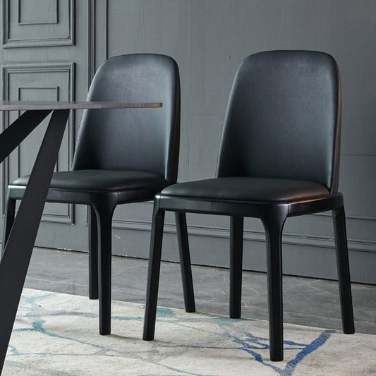 Faux Leather Industrial Dining Room Chair Matte Finish Solid Back Dining Chair Clearhalo ' kitchen&dining_furn' 'Dining Chairs' 'Dining Tables & Seating' 'dining_chair' 'furn' 'furn_dining_chair' 'Furniture' 'furniture_dining_chair' 'Kitchen & Dining Furniture' 'kitchen' 3598190