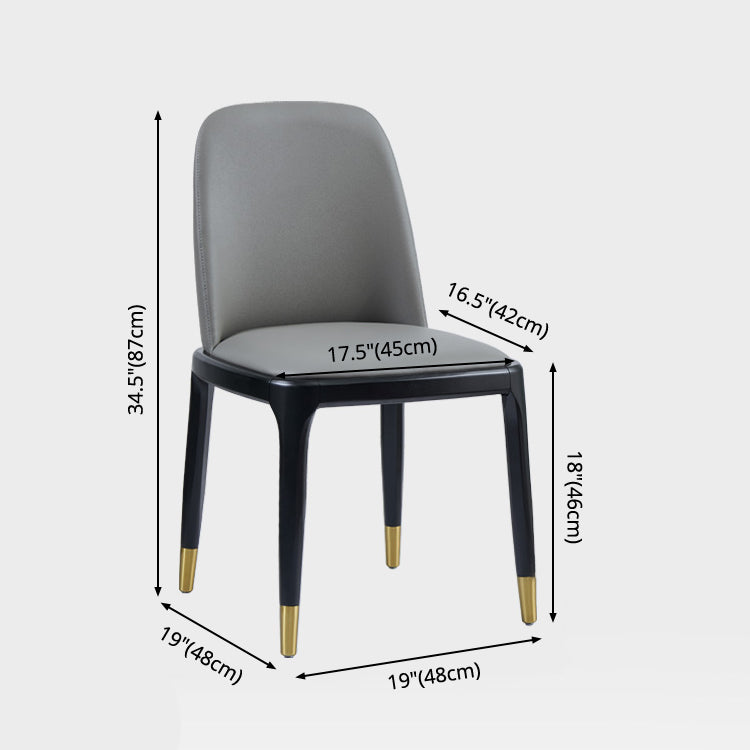 Faux Leather Industrial Dining Room Chair Matte Finish Solid Back Dining Chair Clearhalo ' kitchen&dining_furn' 'Dining Chairs' 'Dining Tables & Seating' 'dining_chair' 'furn' 'furn_dining_chair' 'Furniture' 'furniture_dining_chair' 'Kitchen & Dining Furniture' 'kitchen' 3598194