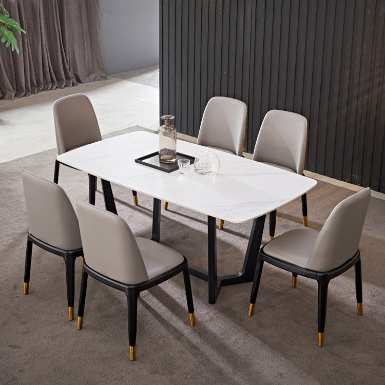 Faux Leather Industrial Dining Room Chair Matte Finish Solid Back Dining Chair Clearhalo ' kitchen&dining_furn' 'Dining Chairs' 'Dining Tables & Seating' 'dining_chair' 'furn' 'furn_dining_chair' 'Furniture' 'furniture_dining_chair' 'Kitchen & Dining Furniture' 'kitchen' 3598198