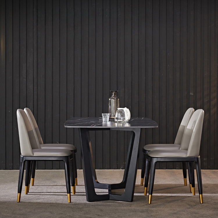 Faux Leather Industrial Dining Room Chair Matte Finish Solid Back Dining Chair Clearhalo ' kitchen&dining_furn' 'Dining Chairs' 'Dining Tables & Seating' 'dining_chair' 'furn' 'furn_dining_chair' 'Furniture' 'furniture_dining_chair' 'Kitchen & Dining Furniture' 'kitchen' 3598200