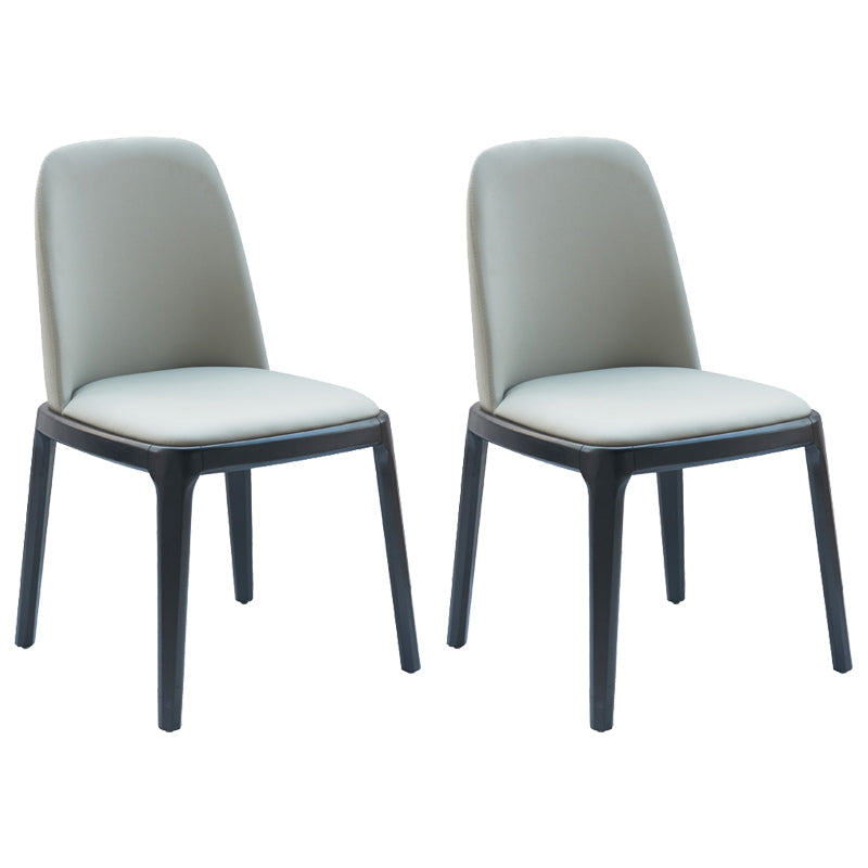 Faux Leather Industrial Dining Room Chair Matte Finish Solid Back Dining Chair Smoke Gray 2 Piece Set Black Clearhalo ' kitchen&dining_furn' 'Dining Chairs' 'Dining Tables & Seating' 'dining_chair' 'furn' 'furn_dining_chair' 'Furniture' 'furniture_dining_chair' 'Kitchen & Dining Furniture' 'kitchen' 3598201