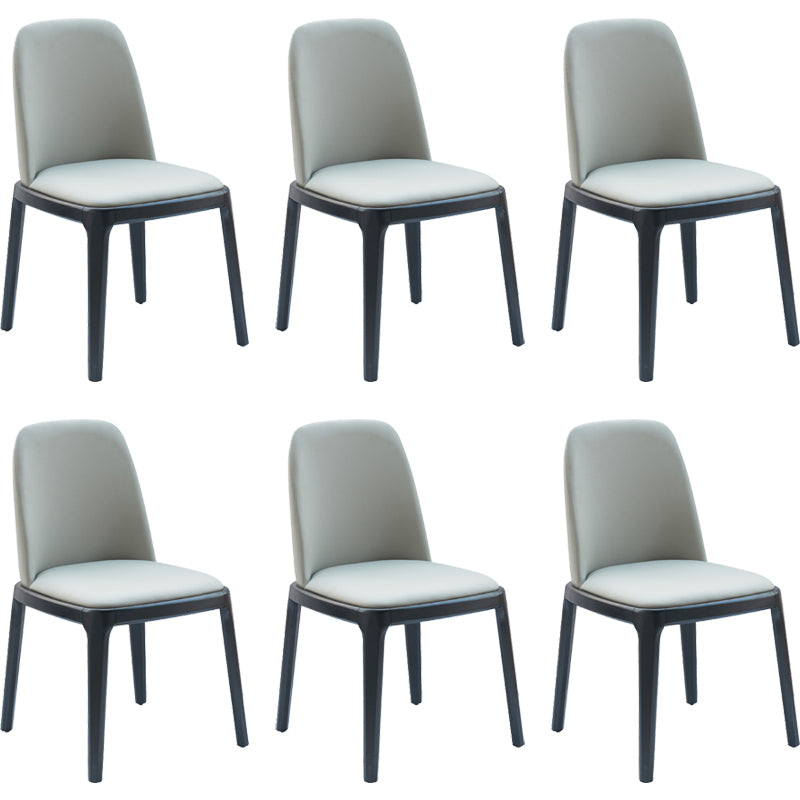 Faux Leather Industrial Dining Room Chair Matte Finish Solid Back Dining Chair Smoke Gray 6 Piece Set Black Clearhalo ' kitchen&dining_furn' 'Dining Chairs' 'Dining Tables & Seating' 'dining_chair' 'furn' 'furn_dining_chair' 'Furniture' 'furniture_dining_chair' 'Kitchen & Dining Furniture' 'kitchen' 3598203