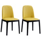 Faux Leather Industrial Dining Room Chair Matte Finish Solid Back Dining Chair Yellow 2 Piece Set Black Clearhalo ' kitchen&dining_furn' 'Dining Chairs' 'Dining Tables & Seating' 'dining_chair' 'furn' 'furn_dining_chair' 'Furniture' 'furniture_dining_chair' 'Kitchen & Dining Furniture' 'kitchen' 3598204