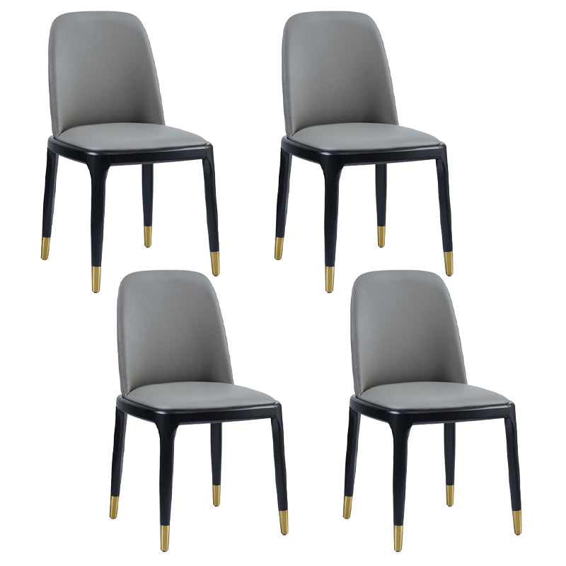 Faux Leather Industrial Dining Room Chair Matte Finish Solid Back Dining Chair Grey 4 Piece Set Black Clearhalo ' kitchen&dining_furn' 'Dining Chairs' 'Dining Tables & Seating' 'dining_chair' 'furn' 'furn_dining_chair' 'Furniture' 'furniture_dining_chair' 'Kitchen & Dining Furniture' 'kitchen' 3598208