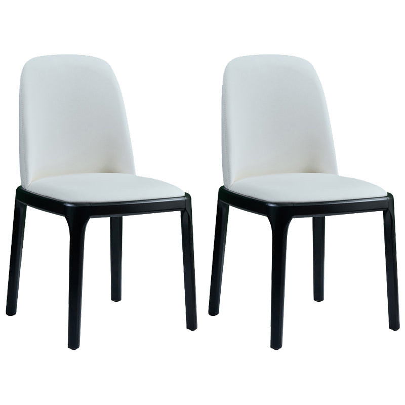 Faux Leather Industrial Dining Room Chair Matte Finish Solid Back Dining Chair White 2 Piece Set Black Clearhalo ' kitchen&dining_furn' 'Dining Chairs' 'Dining Tables & Seating' 'dining_chair' 'furn' 'furn_dining_chair' 'Furniture' 'furniture_dining_chair' 'Kitchen & Dining Furniture' 'kitchen' 3598213