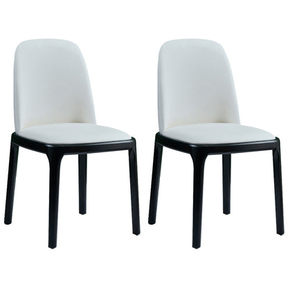 Faux Leather Industrial Dining Room Chair Matte Finish Solid Back Dining Chair White 2 Piece Set Black Clearhalo ' kitchen&dining_furn' 'Dining Chairs' 'Dining Tables & Seating' 'dining_chair' 'furn' 'furn_dining_chair' 'Furniture' 'furniture_dining_chair' 'Kitchen & Dining Furniture' 'kitchen' 3598213