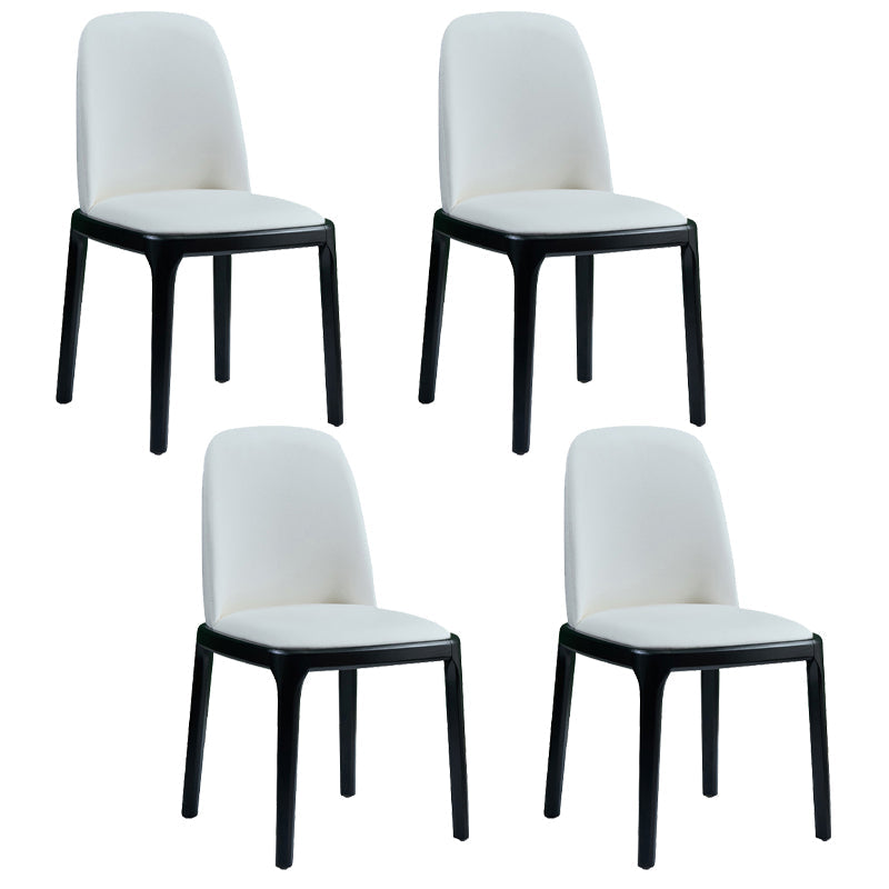Faux Leather Industrial Dining Room Chair Matte Finish Solid Back Dining Chair White 4 Piece Set Black Clearhalo ' kitchen&dining_furn' 'Dining Chairs' 'Dining Tables & Seating' 'dining_chair' 'furn' 'furn_dining_chair' 'Furniture' 'furniture_dining_chair' 'Kitchen & Dining Furniture' 'kitchen' 3598214