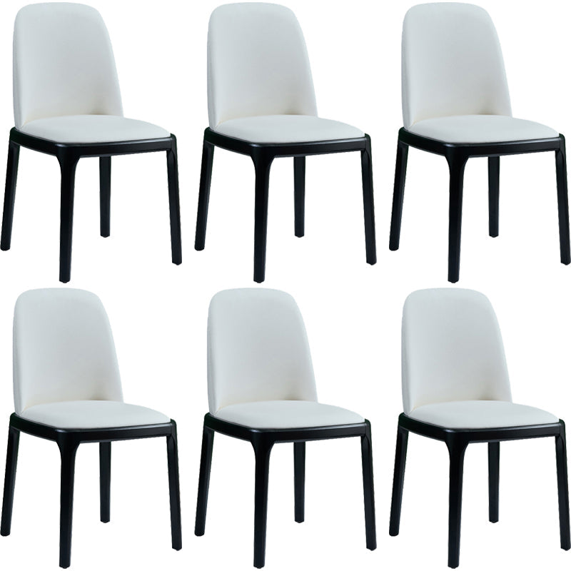 Faux Leather Industrial Dining Room Chair Matte Finish Solid Back Dining Chair White 6 Piece Set Black Clearhalo ' kitchen&dining_furn' 'Dining Chairs' 'Dining Tables & Seating' 'dining_chair' 'furn' 'furn_dining_chair' 'Furniture' 'furniture_dining_chair' 'Kitchen & Dining Furniture' 'kitchen' 3598215