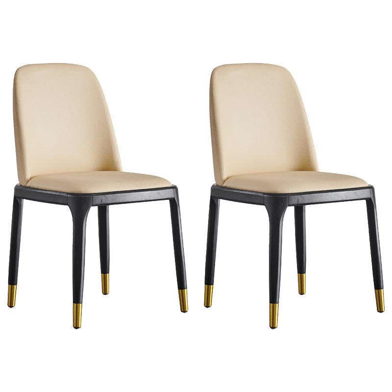 Faux Leather Industrial Dining Room Chair Matte Finish Solid Back Dining Chair Khaki 2 Piece Set Black Clearhalo ' kitchen&dining_furn' 'Dining Chairs' 'Dining Tables & Seating' 'dining_chair' 'furn' 'furn_dining_chair' 'Furniture' 'furniture_dining_chair' 'Kitchen & Dining Furniture' 'kitchen' 3598216