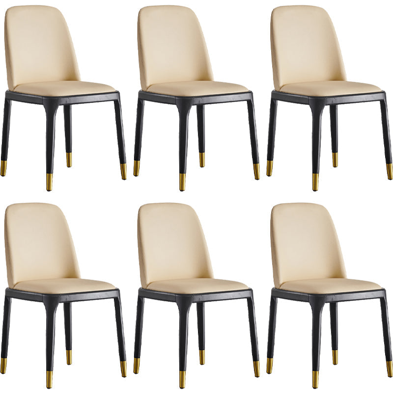 Faux Leather Industrial Dining Room Chair Matte Finish Solid Back Dining Chair Khaki 6 Piece Set Black Clearhalo ' kitchen&dining_furn' 'Dining Chairs' 'Dining Tables & Seating' 'dining_chair' 'furn' 'furn_dining_chair' 'Furniture' 'furniture_dining_chair' 'Kitchen & Dining Furniture' 'kitchen' 3598218
