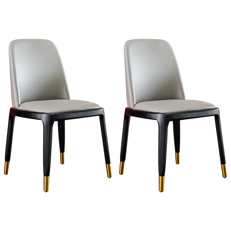 Faux Leather Industrial Dining Room Chair Matte Finish Solid Back Dining Chair Ligth Gray-Red 2 Piece Set Black Clearhalo ' kitchen&dining_furn' 'Dining Chairs' 'Dining Tables & Seating' 'dining_chair' 'furn' 'furn_dining_chair' 'Furniture' 'furniture_dining_chair' 'Kitchen & Dining Furniture' 'kitchen' 3598219