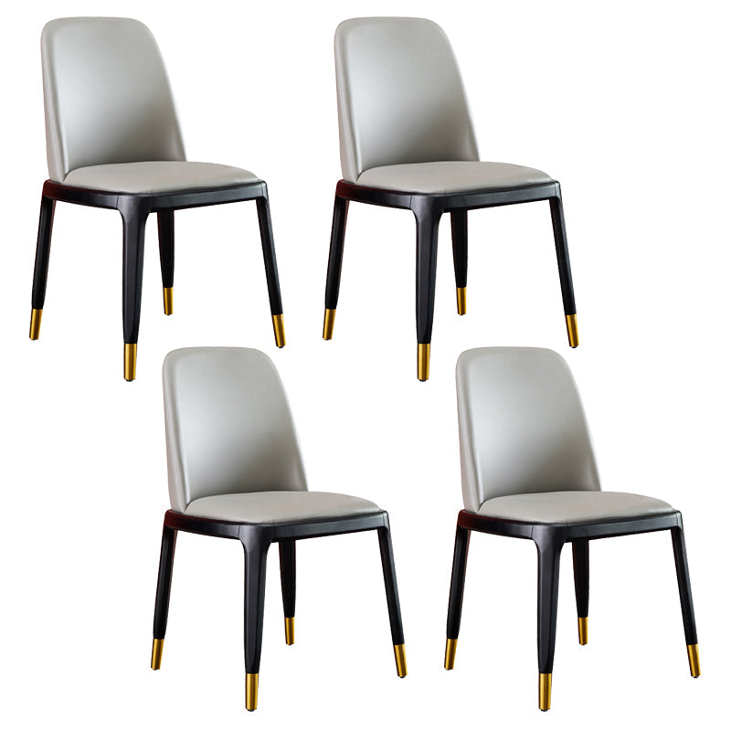 Faux Leather Industrial Dining Room Chair Matte Finish Solid Back Dining Chair Ligth Gray-Red 4 Piece Set Black Clearhalo ' kitchen&dining_furn' 'Dining Chairs' 'Dining Tables & Seating' 'dining_chair' 'furn' 'furn_dining_chair' 'Furniture' 'furniture_dining_chair' 'Kitchen & Dining Furniture' 'kitchen' 3598220