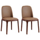 Faux Leather Industrial Dining Room Chair Matte Finish Solid Back Dining Chair Dark Coffee 2 Piece Set Walnut Clearhalo ' kitchen&dining_furn' 'Dining Chairs' 'Dining Tables & Seating' 'dining_chair' 'furn' 'furn_dining_chair' 'Furniture' 'furniture_dining_chair' 'Kitchen & Dining Furniture' 'kitchen' 3598222