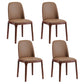 Faux Leather Industrial Dining Room Chair Matte Finish Solid Back Dining Chair Dark Coffee 4 Piece Set Walnut Clearhalo ' kitchen&dining_furn' 'Dining Chairs' 'Dining Tables & Seating' 'dining_chair' 'furn' 'furn_dining_chair' 'Furniture' 'furniture_dining_chair' 'Kitchen & Dining Furniture' 'kitchen' 3598223