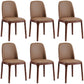 Faux Leather Industrial Dining Room Chair Matte Finish Solid Back Dining Chair Dark Coffee 6 Piece Set Walnut Clearhalo ' kitchen&dining_furn' 'Dining Chairs' 'Dining Tables & Seating' 'dining_chair' 'furn' 'furn_dining_chair' 'Furniture' 'furniture_dining_chair' 'Kitchen & Dining Furniture' 'kitchen' 3598224
