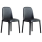 Faux Leather Industrial Dining Room Chair Matte Finish Solid Back Dining Chair Black 2 Piece Set Black Clearhalo ' kitchen&dining_furn' 'Dining Chairs' 'Dining Tables & Seating' 'dining_chair' 'furn' 'furn_dining_chair' 'Furniture' 'furniture_dining_chair' 'Kitchen & Dining Furniture' 'kitchen' 3598231