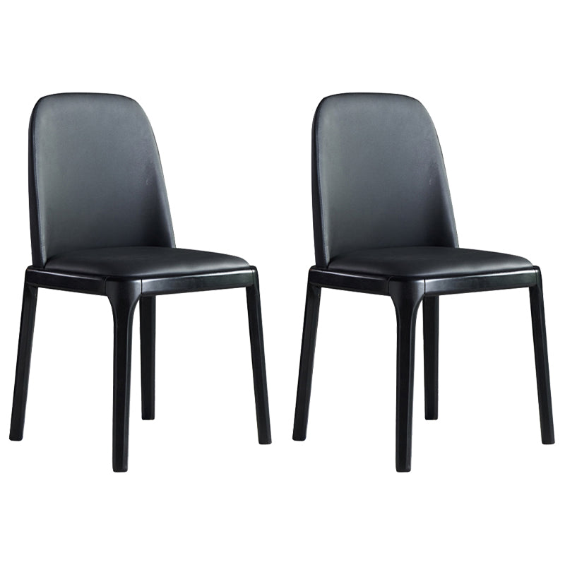 Faux Leather Industrial Dining Room Chair Matte Finish Solid Back Dining Chair Black 2 Piece Set Black Clearhalo ' kitchen&dining_furn' 'Dining Chairs' 'Dining Tables & Seating' 'dining_chair' 'furn' 'furn_dining_chair' 'Furniture' 'furniture_dining_chair' 'Kitchen & Dining Furniture' 'kitchen' 3598231