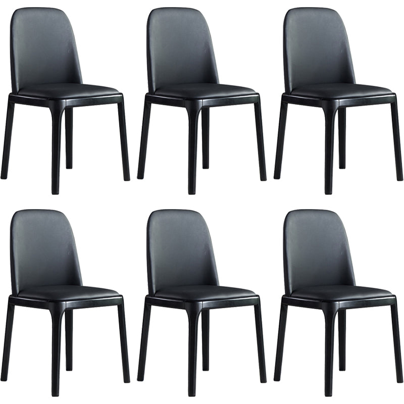 Faux Leather Industrial Dining Room Chair Matte Finish Solid Back Dining Chair Black 6 Piece Set Black Clearhalo ' kitchen&dining_furn' 'Dining Chairs' 'Dining Tables & Seating' 'dining_chair' 'furn' 'furn_dining_chair' 'Furniture' 'furniture_dining_chair' 'Kitchen & Dining Furniture' 'kitchen' 3598233