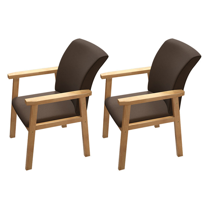 Wooden Contemporary Style Dining Arm Chair Indoor Kitchen Side Chairs of 18'' Wide Coffee 2 Piece Set Natural Wood Clearhalo ' kitchen&dining_furn' 'Dining Chairs' 'Dining Tables & Seating' 'dining_chair' 'furn' 'furn_dining_chair' 'Furniture' 'furniture_dining_chair' 'Kitchen & Dining Furniture' 'kitchen' 3598257