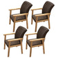 Wooden Contemporary Style Dining Arm Chair Indoor Kitchen Side Chairs of 18'' Wide Coffee 4 Piece Set Natural Wood Clearhalo ' kitchen&dining_furn' 'Dining Chairs' 'Dining Tables & Seating' 'dining_chair' 'furn' 'furn_dining_chair' 'Furniture' 'furniture_dining_chair' 'Kitchen & Dining Furniture' 'kitchen' 3598258
