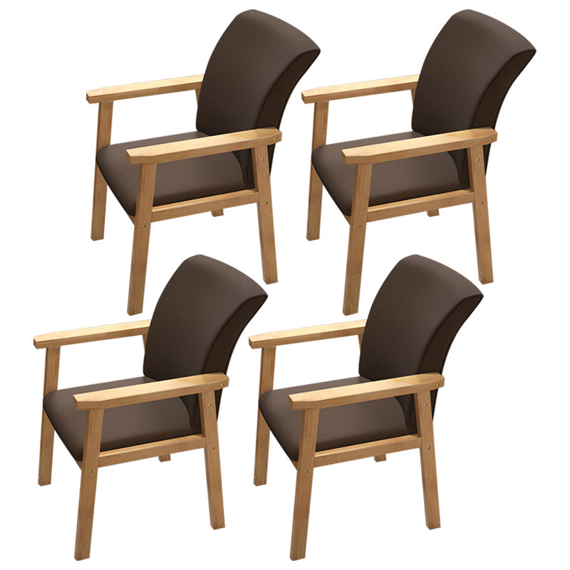 Wooden Contemporary Style Dining Arm Chair Indoor Kitchen Side Chairs of 18'' Wide Coffee 4 Piece Set Natural Wood Clearhalo ' kitchen&dining_furn' 'Dining Chairs' 'Dining Tables & Seating' 'dining_chair' 'furn' 'furn_dining_chair' 'Furniture' 'furniture_dining_chair' 'Kitchen & Dining Furniture' 'kitchen' 3598258