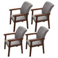 Wooden Contemporary Style Dining Arm Chair Indoor Kitchen Side Chairs of 18'' Wide Grey 4 Piece Set Walnut Clearhalo ' kitchen&dining_furn' 'Dining Chairs' 'Dining Tables & Seating' 'dining_chair' 'furn' 'furn_dining_chair' 'Furniture' 'furniture_dining_chair' 'Kitchen & Dining Furniture' 'kitchen' 3598270