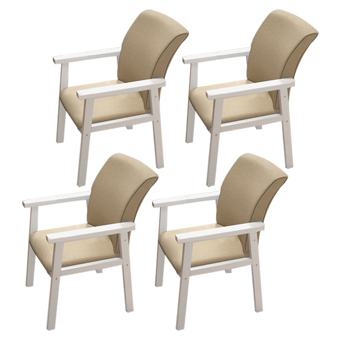 Wooden Contemporary Style Dining Arm Chair Indoor Kitchen Side Chairs of 18'' Wide Khaki 4 Piece Set White Clearhalo ' kitchen&dining_furn' 'Dining Chairs' 'Dining Tables & Seating' 'dining_chair' 'furn' 'furn_dining_chair' 'Furniture' 'furniture_dining_chair' 'Kitchen & Dining Furniture' 'kitchen' 3598276