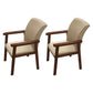 Wooden Contemporary Style Dining Arm Chair Indoor Kitchen Side Chairs of 18'' Wide Khaki 2 Piece Set Walnut Clearhalo ' kitchen&dining_furn' 'Dining Chairs' 'Dining Tables & Seating' 'dining_chair' 'furn' 'furn_dining_chair' 'Furniture' 'furniture_dining_chair' 'Kitchen & Dining Furniture' 'kitchen' 3598277