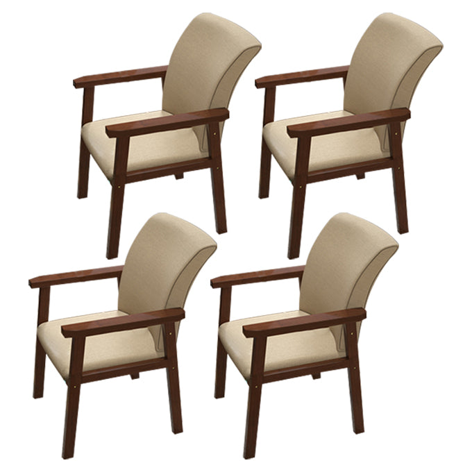 Wooden Contemporary Style Dining Arm Chair Indoor Kitchen Side Chairs of 18'' Wide Khaki 4 Piece Set Walnut Clearhalo ' kitchen&dining_furn' 'Dining Chairs' 'Dining Tables & Seating' 'dining_chair' 'furn' 'furn_dining_chair' 'Furniture' 'furniture_dining_chair' 'Kitchen & Dining Furniture' 'kitchen' 3598278
