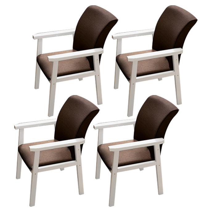 Wooden Contemporary Style Dining Arm Chair Indoor Kitchen Side Chairs of 18'' Wide Coffee 4 Piece Set White Clearhalo ' kitchen&dining_furn' 'Dining Chairs' 'Dining Tables & Seating' 'dining_chair' 'furn' 'furn_dining_chair' 'Furniture' 'furniture_dining_chair' 'Kitchen & Dining Furniture' 'kitchen' 3598280