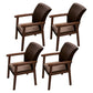 Wooden Contemporary Style Dining Arm Chair Indoor Kitchen Side Chairs of 18'' Wide Coffee 4 Piece Set Walnut Clearhalo ' kitchen&dining_furn' 'Dining Chairs' 'Dining Tables & Seating' 'dining_chair' 'furn' 'furn_dining_chair' 'Furniture' 'furniture_dining_chair' 'Kitchen & Dining Furniture' 'kitchen' 3598282