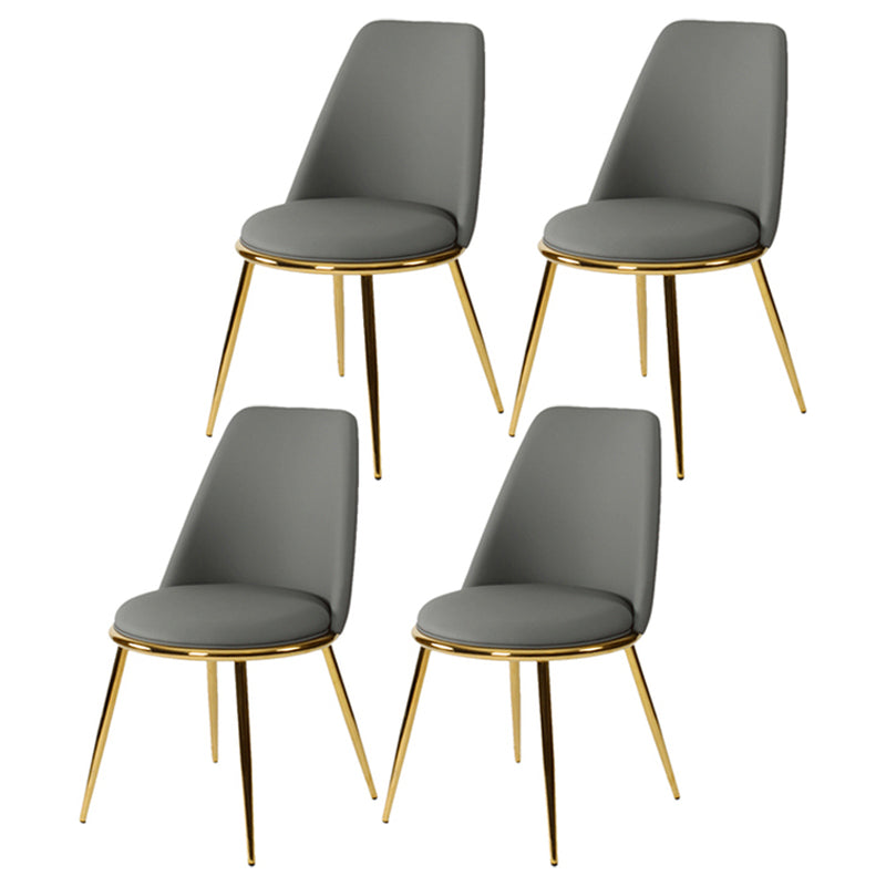 Metal Scandinavian Restaurant Side Chair Parsons Matte Finish Dining Chair Dark Gray 4 Piece Set Clearhalo ' kitchen&dining_furn' 'Dining Chairs' 'Dining Tables & Seating' 'dining_chair' 'furn' 'furn_dining_chair' 'Furniture' 'furniture_dining_chair' 'Kitchen & Dining Furniture' 'kitchen' 3598296