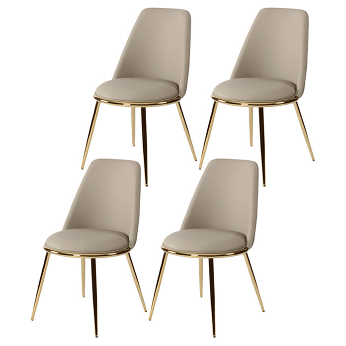 Metal Scandinavian Restaurant Side Chair Parsons Matte Finish Dining Chair Light Gray 4 Piece Set Clearhalo ' kitchen&dining_furn' 'Dining Chairs' 'Dining Tables & Seating' 'dining_chair' 'furn' 'furn_dining_chair' 'Furniture' 'furniture_dining_chair' 'Kitchen & Dining Furniture' 'kitchen' 3598300
