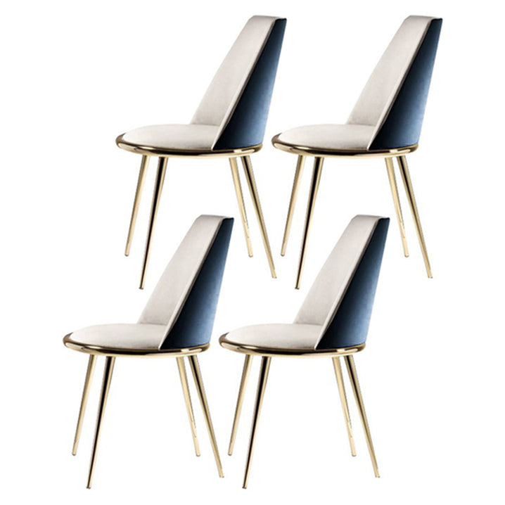 Metal Scandinavian Restaurant Side Chair Parsons Matte Finish Dining Chair Blue-White 4 Piece Set Clearhalo ' kitchen&dining_furn' 'Dining Chairs' 'Dining Tables & Seating' 'dining_chair' 'furn' 'furn_dining_chair' 'Furniture' 'furniture_dining_chair' 'Kitchen & Dining Furniture' 'kitchen' 3598303