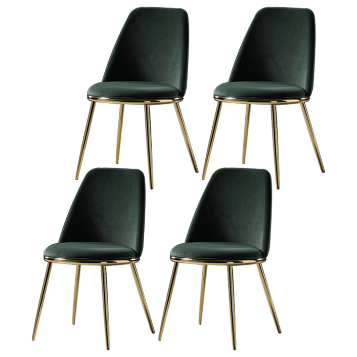 Metal Scandinavian Restaurant Side Chair Parsons Matte Finish Dining Chair Blackish Green 4 Piece Set Clearhalo ' kitchen&dining_furn' 'Dining Chairs' 'Dining Tables & Seating' 'dining_chair' 'furn' 'furn_dining_chair' 'Furniture' 'furniture_dining_chair' 'Kitchen & Dining Furniture' 'kitchen' 3598308