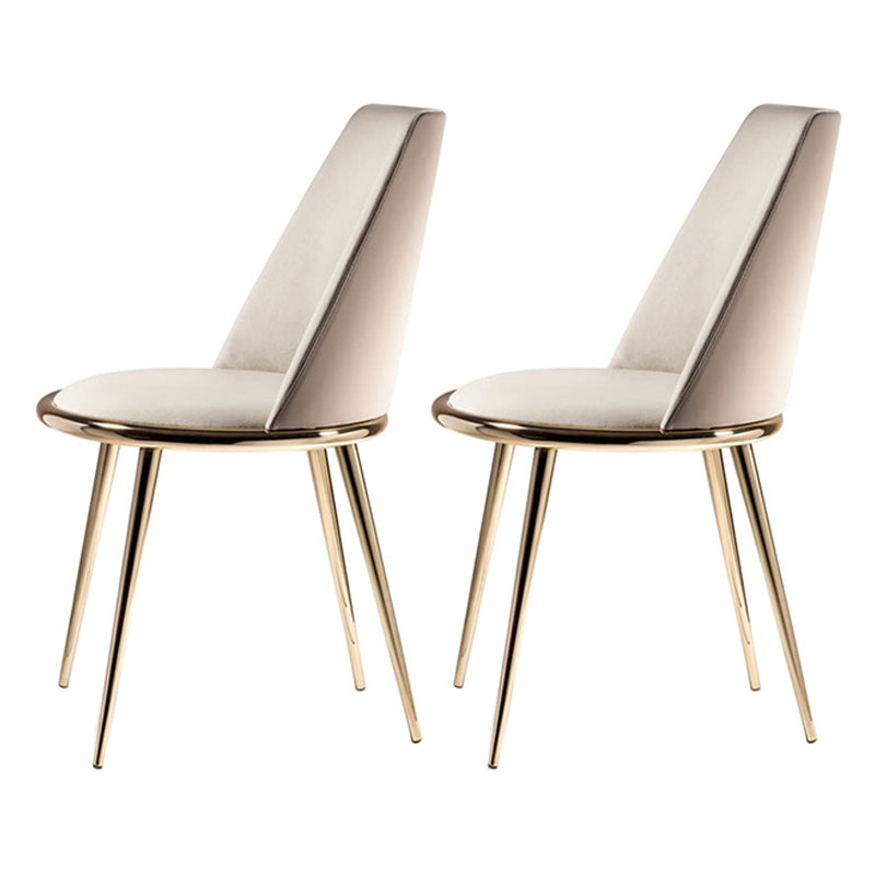 Metal Scandinavian Restaurant Side Chair Parsons Matte Finish Dining Chair Off-White 2 Piece Set Clearhalo ' kitchen&dining_furn' 'Dining Chairs' 'Dining Tables & Seating' 'dining_chair' 'furn' 'furn_dining_chair' 'Furniture' 'furniture_dining_chair' 'Kitchen & Dining Furniture' 'kitchen' 3598310